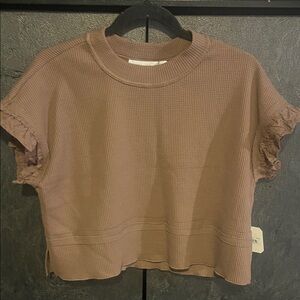 Altar'd State Taupe Short Sleeve Top